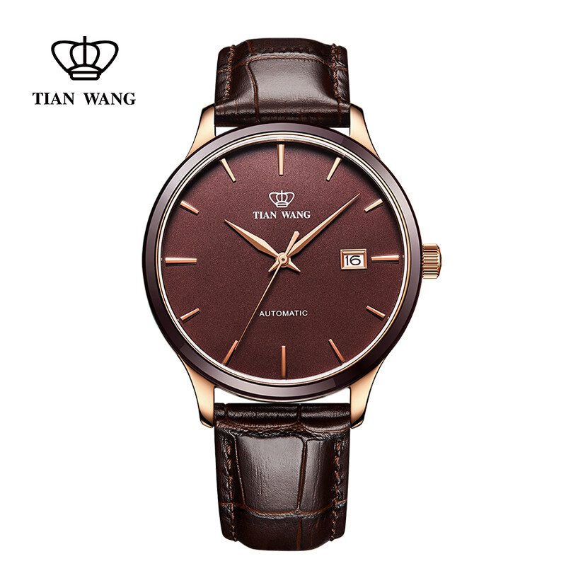 Tianwang watch Kunlun series belt mechanical watch business men's watch coffee gs51035cpc D.LC. C