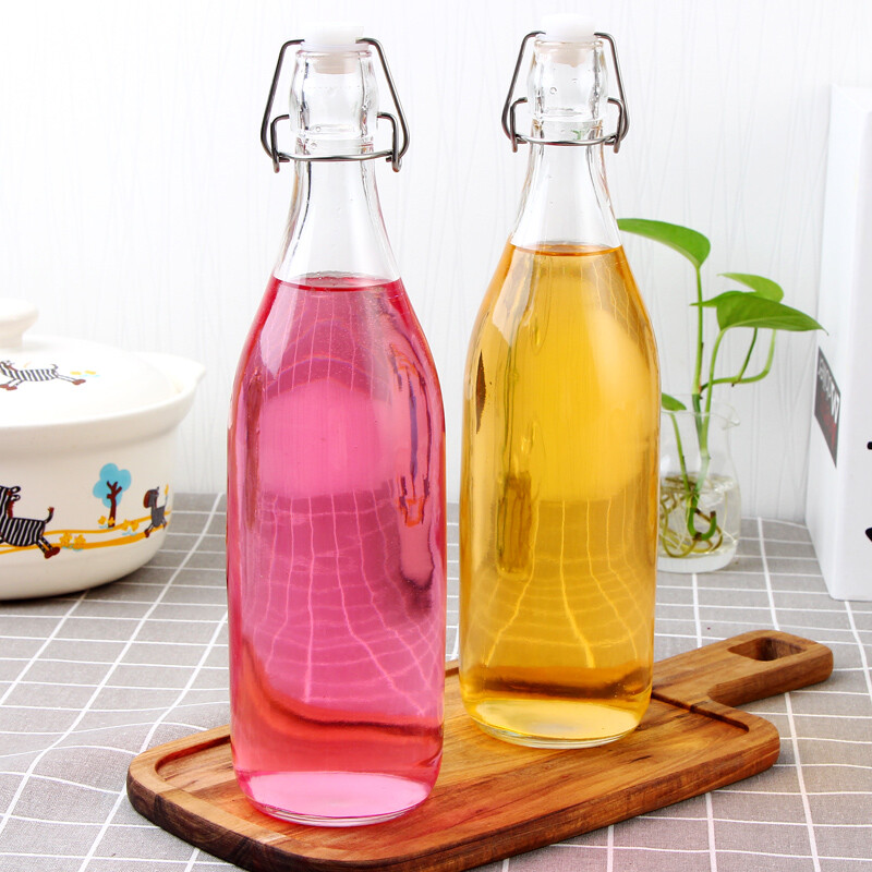 Betas bestha glass bottle sealed bottle wine bottle milk bottle soy sauce vinegar bottle seasoning sealed bottle enzyme bottle wine bottle 1100ml * 2 bottles
