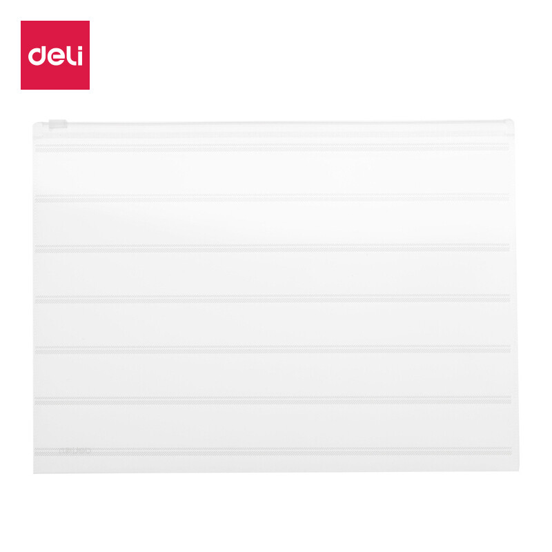 Deli 10 A4 transparent zipper bags frosted texture document data bags test paper bags 5568