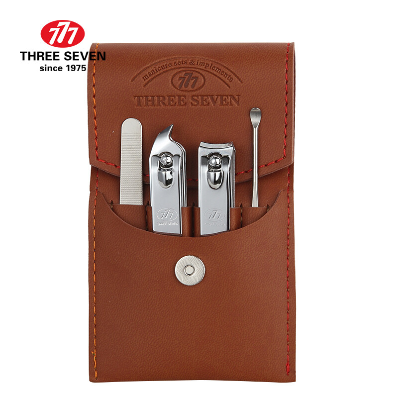 777 (three seven) Nail Clipper Set Nail Clippers Manicure Beauty care tool set manicure combination fashion 4-piece set nts-8002 business Brown (imported)