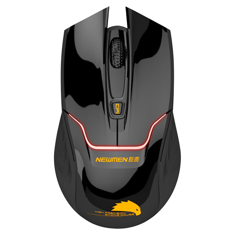 NEWMEN e400 wireless game luminous mouse black (red light)
