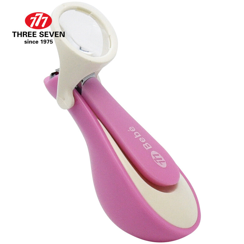 777 (three seven) nail clipper infant nail clipper children's nail clipper nail clipper with magnifying glass nail debris collection function n-939bk Pink (imported)