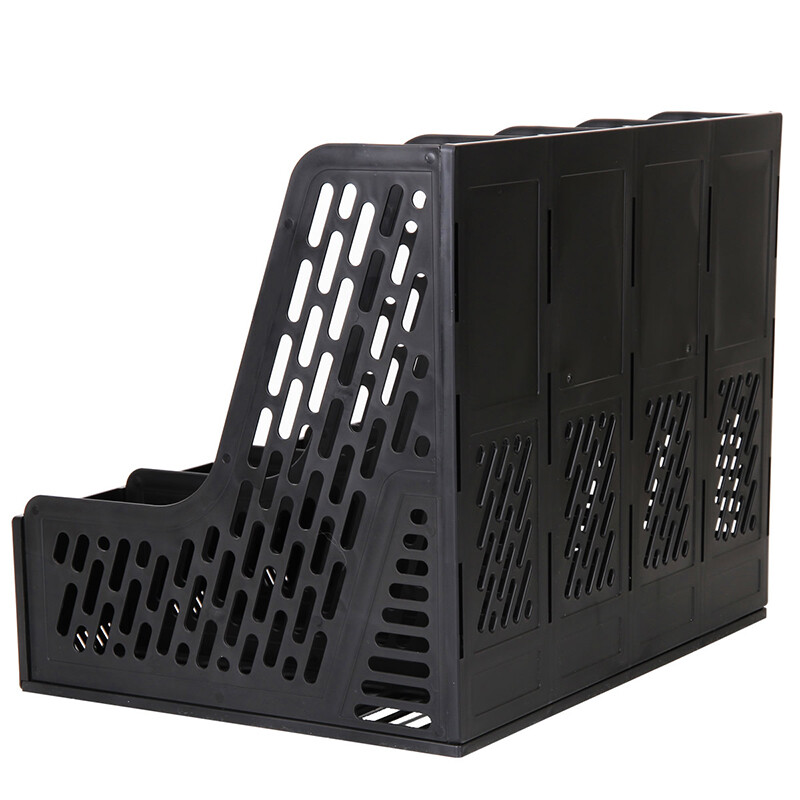 得力（deli）加厚耐用三联四联文件架/文件筐/文件栏 文件管理 办公用品 9846 四联黑色