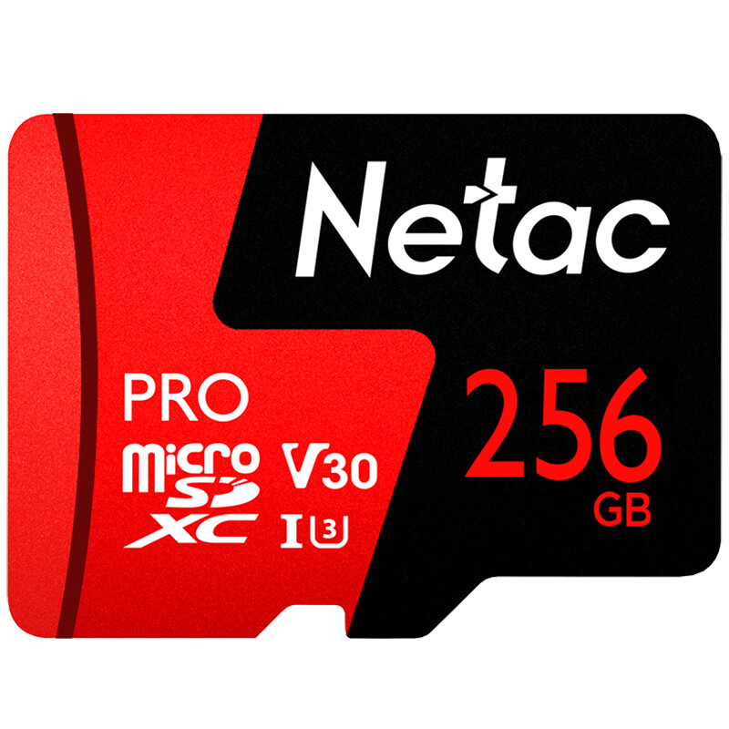 Netac 256gb professional video surveillance memory card is highly durable and supports 4K camera dash cam + Home surveillance camera memory card TF card