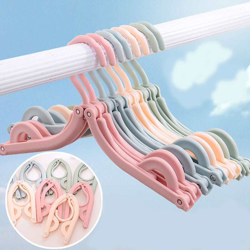 Wutong Ann An Travel clothes hanger folding clothes rack tour business trip hanging clothes rack (4 sets) color random