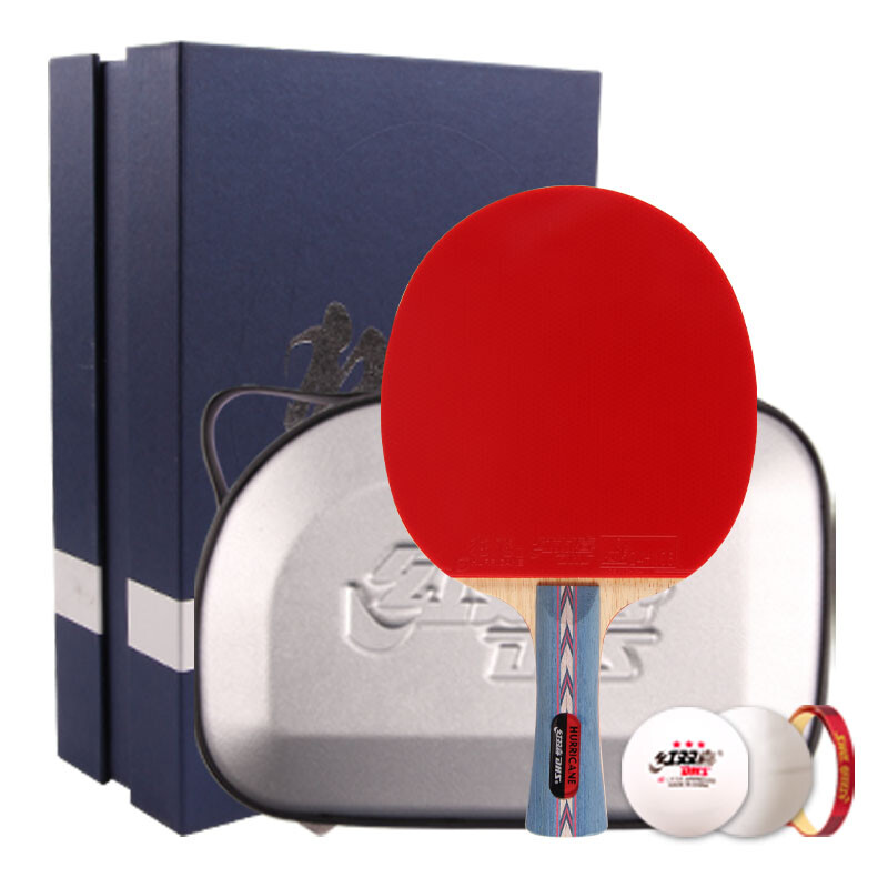 Red double happiness (DHS) table tennis grid competition p103 (with net height ruler)