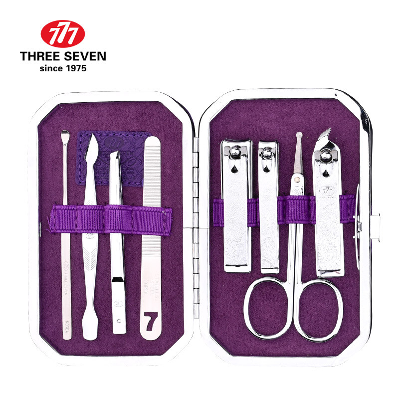 777 (three seven) Nail Clipper Set Nail Clippers Manicure Beauty Care combination household portable 8-piece set nts-6018 Lavender (imported)