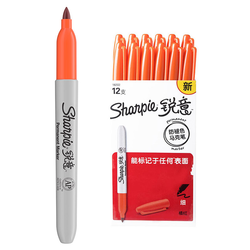 Sharpie marker / marker fine orange 12 pieces of stationery imported from the United States for anti fading student hand drawn cartoon design