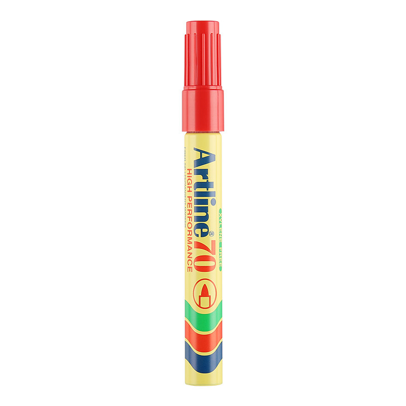 Japanese flag (SHACHIHATA) Artline office meeting quick drying oily marker signing pen round head 1.5mm red ek-70