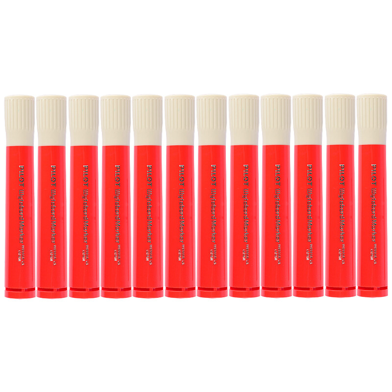 Japan's pilot wbmar water-based erasable whiteboard pen large capacity thick rod m mouth red 12 pieces imported with original packaging