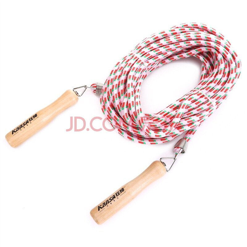 Crazy God Kansa collective multi person rope skipping wooden handle wear-resistant woven rope ks0317 (rope length 10m, random color)