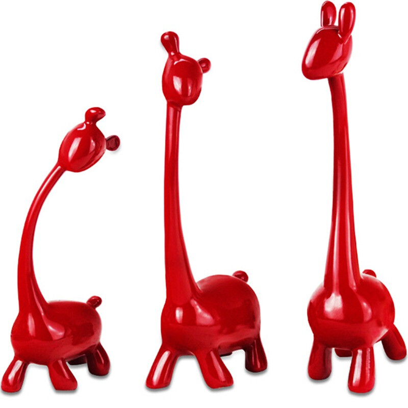 Jinhuoba family of three deer ornaments China Red creative home decoration craft gifts