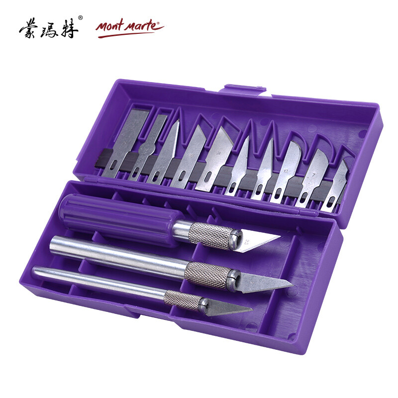 Australia Montmartre Mont Marte hand carving knife anti slip metal wood carving paper carving tool knife 13 blade set macr0004