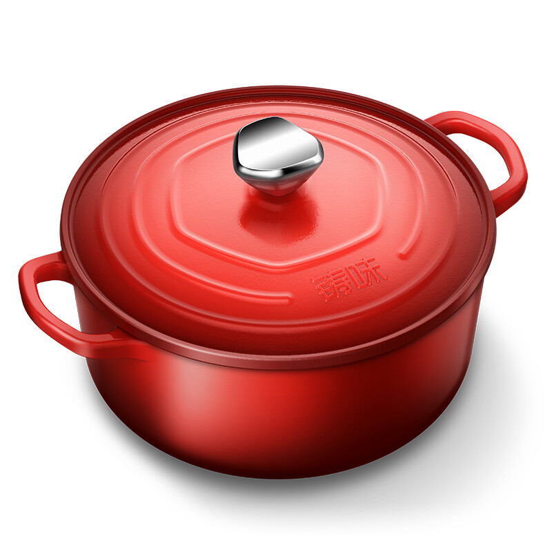 Cast flavor honeycomb energy storage colorful 22cm cast iron enamel soup pot universal induction cooker