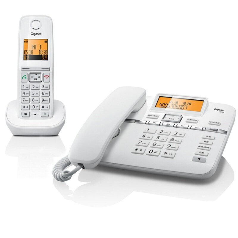 Gigaset original Siemens brand C330 full Chinese menu cordless telephone, one for one (Pearl White)