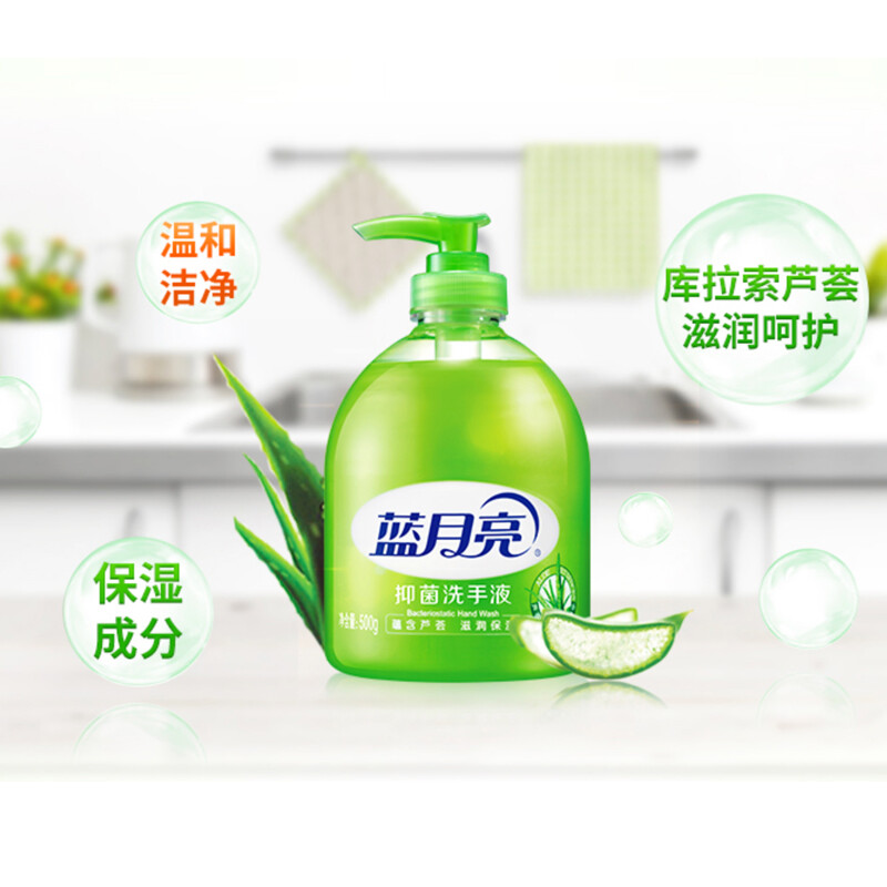蓝月亮 芦荟抑菌洗手液 500g瓶+500g瓶补充装 抑菌99.9% 泡沫丰富
