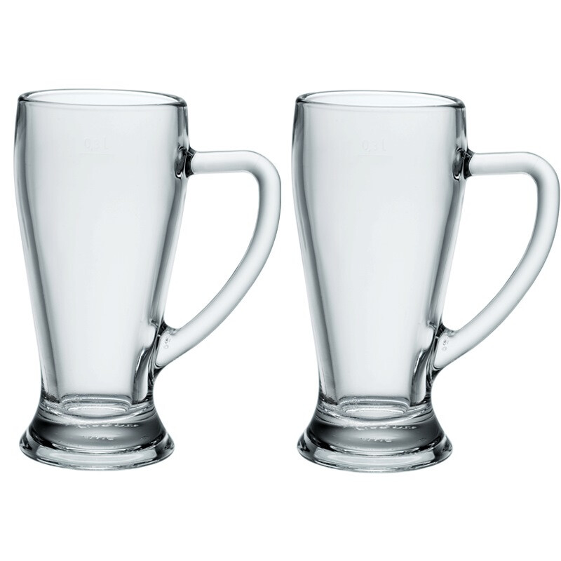 Bormioli Rocco imported large capacity beer cup from Italy, heat-resistant lead-free glass 379ml * 2 pieces