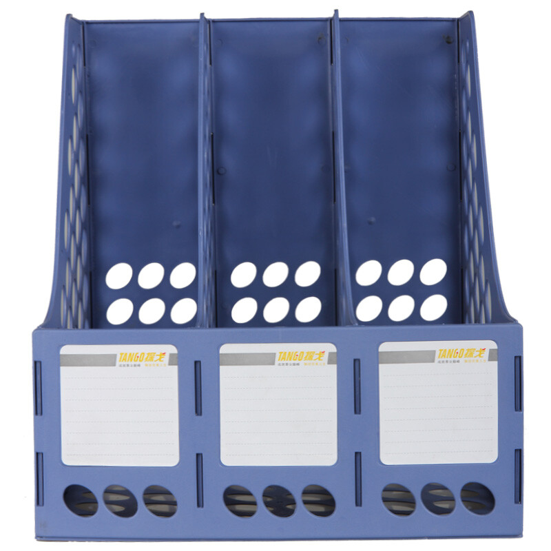 Tango thickened and reinforced triple file column / file frame / file rack blue
