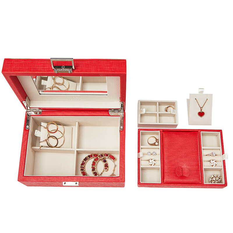 Weilando vlando jewelry box girlfriends wedding girlfriends birthday gifts for wives girls creative and practical gifts for teachers' Day gifts pomegranate red