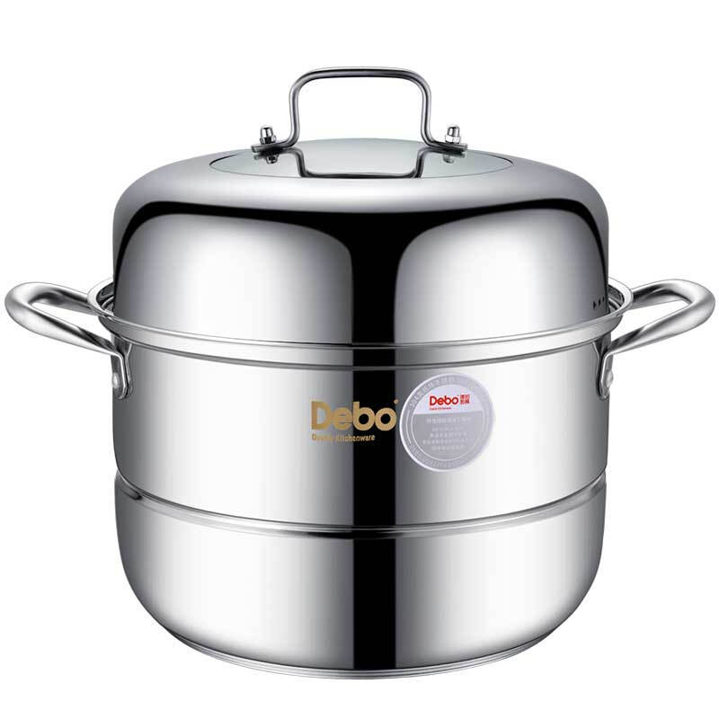 Debo Debai soup steamer 304 stainless steel steamer two-layer steamer induction cooker general Warwick 30cm
