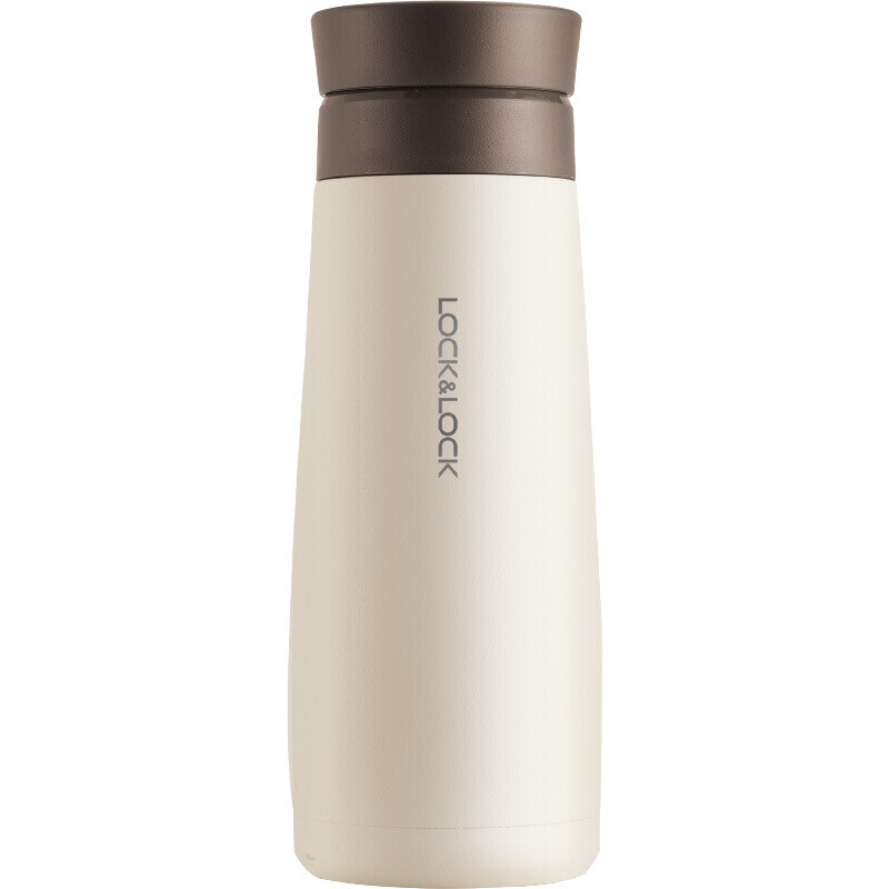 Lock & Lock love rotary thermos cup (macarone) male and female student water cup tea cup outdoor sports cup 450ml lhc4169ivy off white