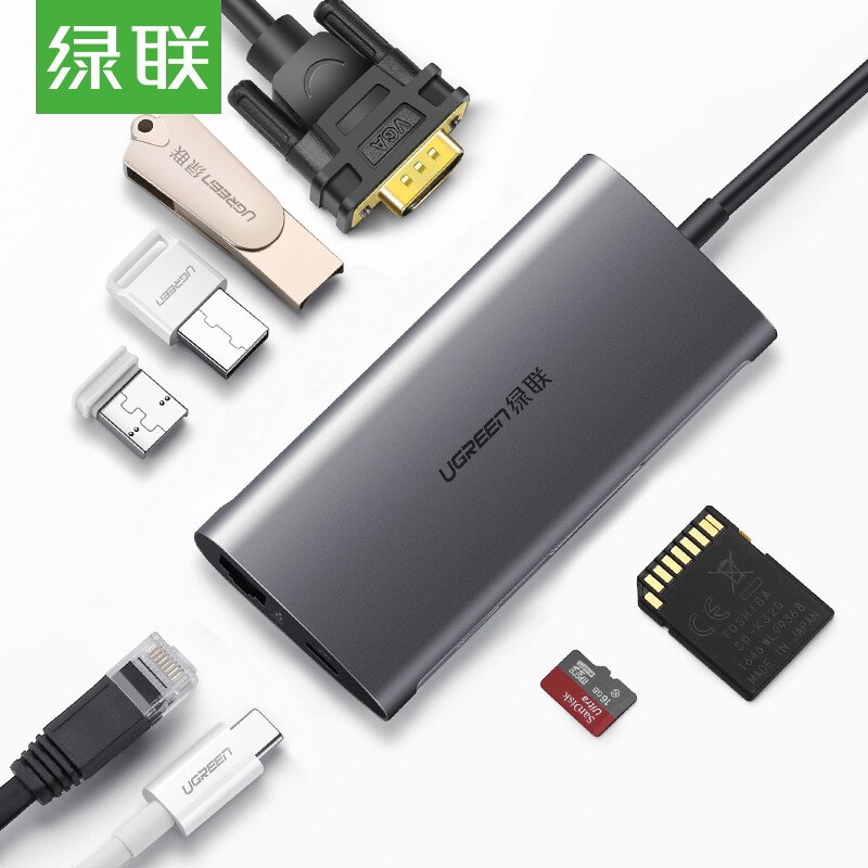 Lvlian type-C to VGA converter usb-c docking station adapter data cable with PD charging Apple MacBook mate20 / 10 docking station 3.0hub 50539