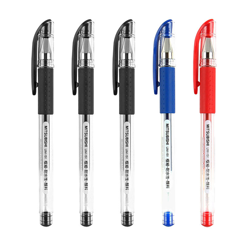 Mitsubishi (UNI) um-151 financial pen 0.38mm student neutral pen (replacement umr-1) mixed color 5 pieces