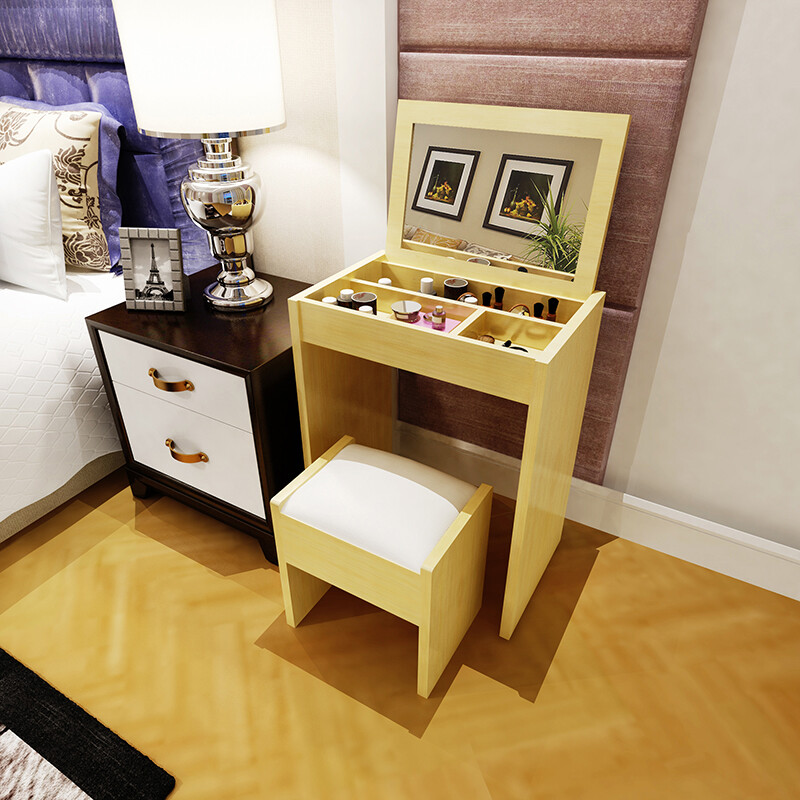 Hmjia s-908f simple modern full set dresser + stool maple