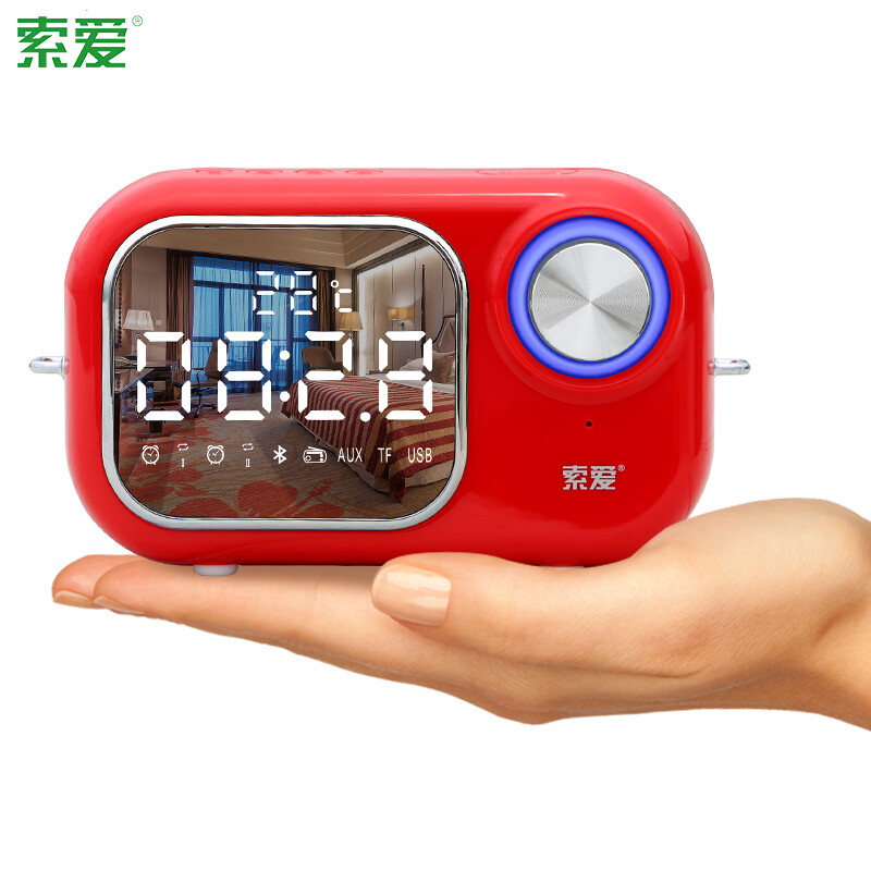 Sony Ericsson E16 Bluetooth Speaker computer subwoofer plug-in card U disk portable car outdoor radio alarm clock China Red