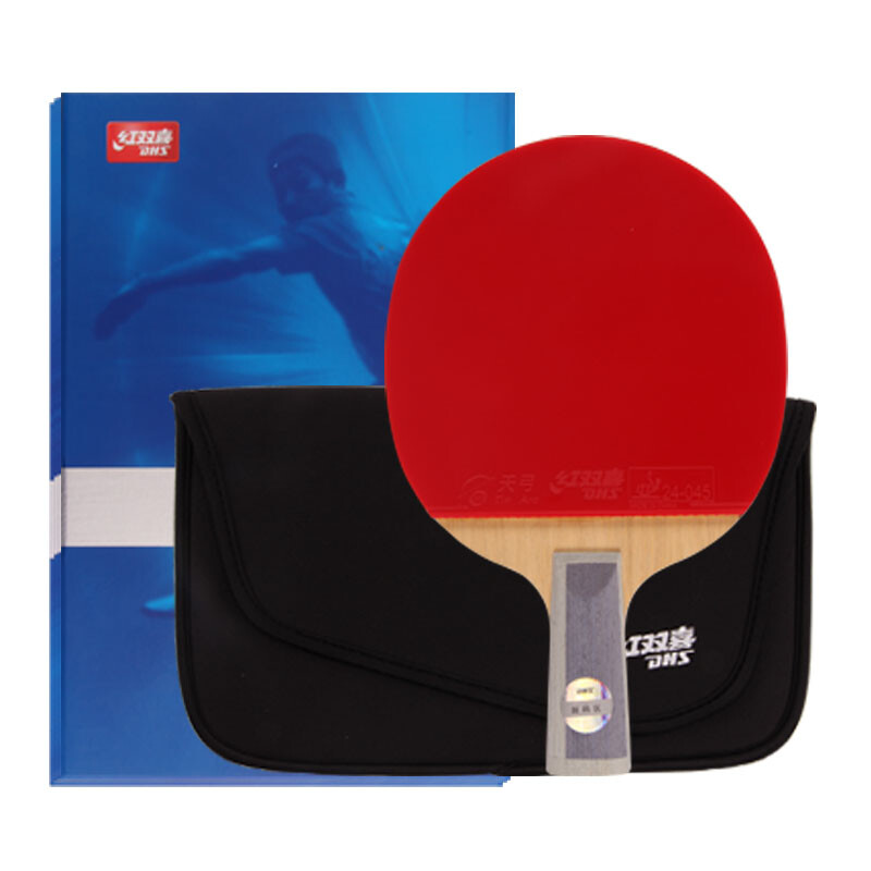 Hongshuangxi DHS table tennis racket direct racket Tianji blue double-sided reverse glue leather soldier racket TB6 with racket cover