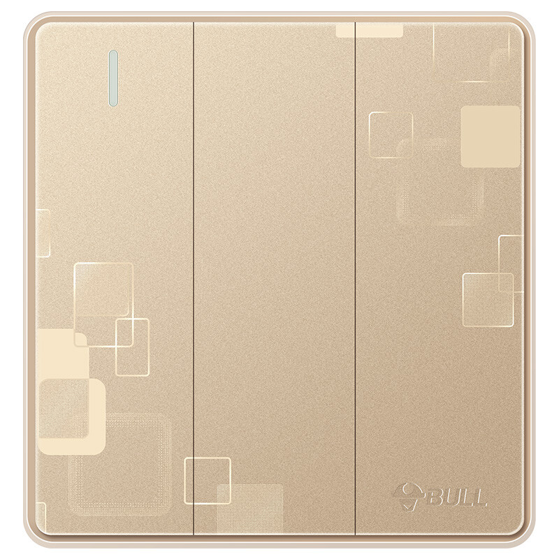 Bull switch socket G18 series three open double control switch 86 socket panel g18k312 rose gold concealed installation