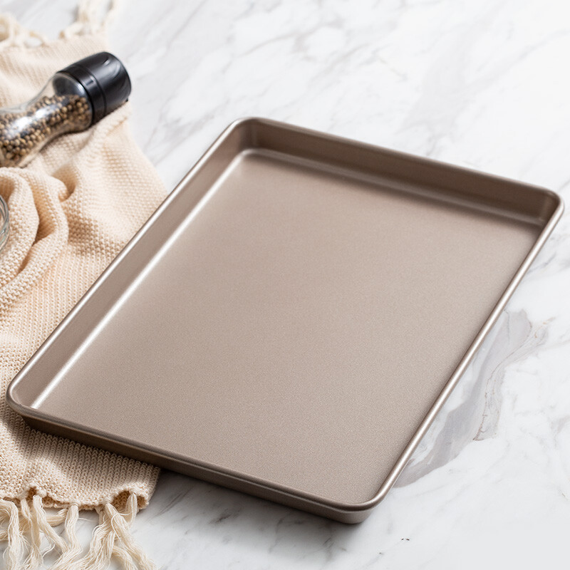 Magic Kitchen champagne gold non stick baking pan baking mould household oven biscuit baking pan 12.8 inches compatible with oven above 30L mk-j004