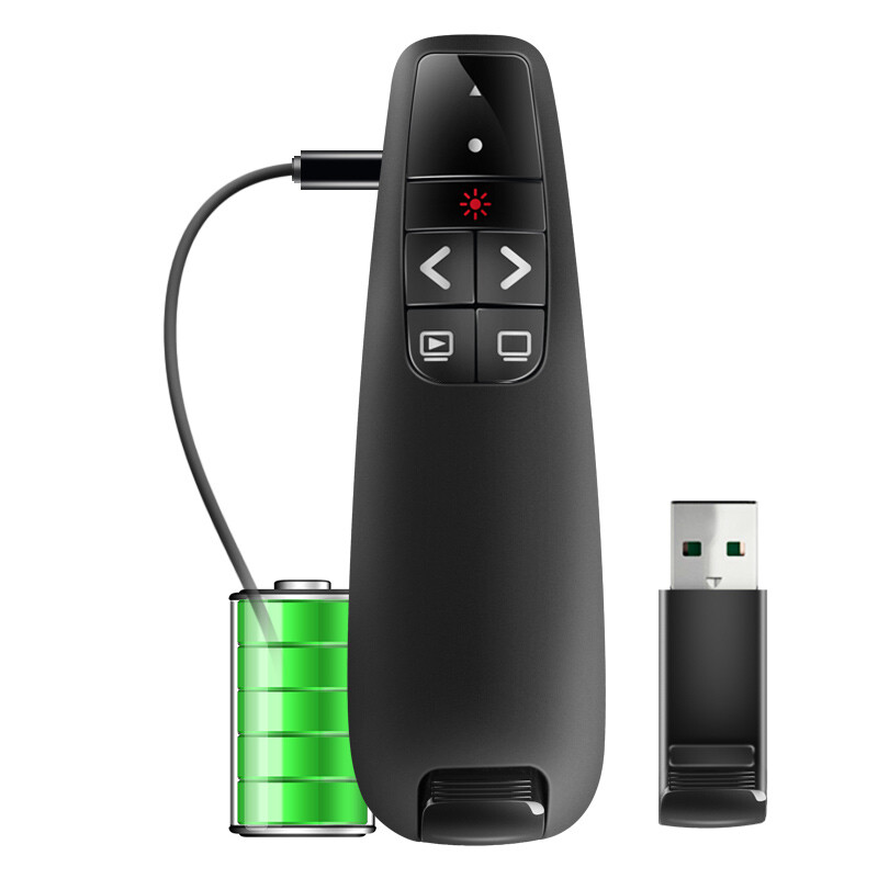 Quick flower cabin page turning pen rechargeable portable speech pen / ppt page turning pen / laser page turning pen / Wireless Presenter black and red light