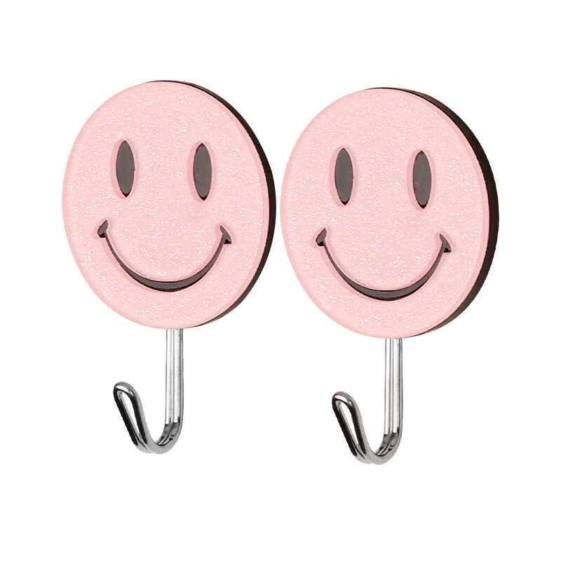 Camellia hook stick hook 2 pieces, shiny smiling face series k06002