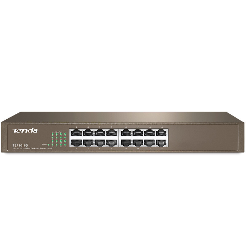 Tenda tef1016d 16 port 100m desktop network switch steel shell rack type enterprise engineering special splitter