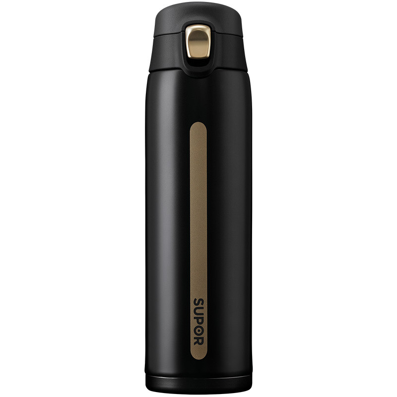 SUPOR lightweight thermos cup air series 304 stainless steel water cup men's and women's portable business straight body car cup bounce 500ml * ink black kc50cq20