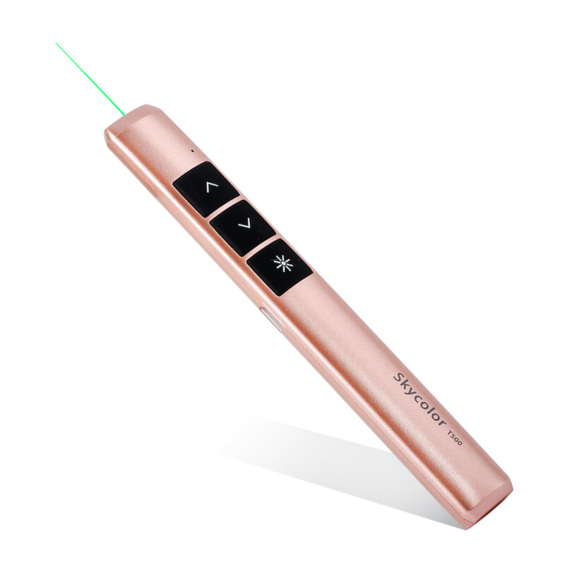 Skycolor t500 rechargeable LCD flip pen laser pen projection pen remote control pen demonstrator ppt flip pen rose golden green light