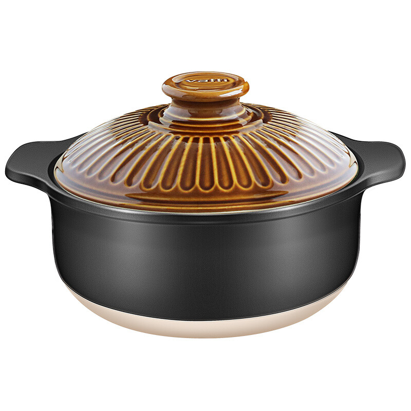 Vantage vatti casserole 2.5L ceramic casserole stew heat resistant soup pot t2504 classic Brown