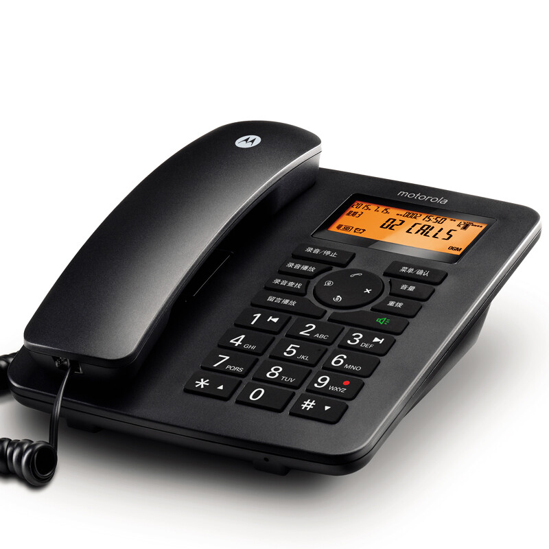 Motorola ct111c digital automatic / manual recording plug-in telephone, office and home call center SD card fixed landline (black)