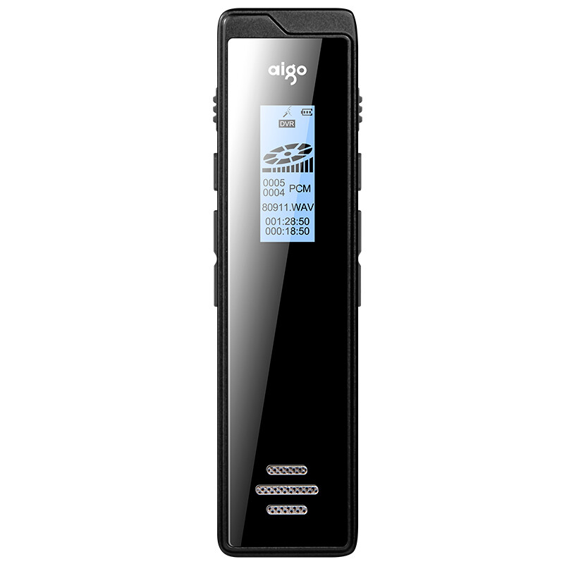 Aigo recorder r6811 16g professional micro high-definition remote noise reduction MP3 player one click recording learning conference training interview dazzle black