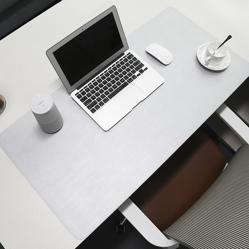 Bubm mouse pad small office table pad notebook computer pad keyboard pad office desk pad game home pad waterproof support large goods custom small gray + Silver