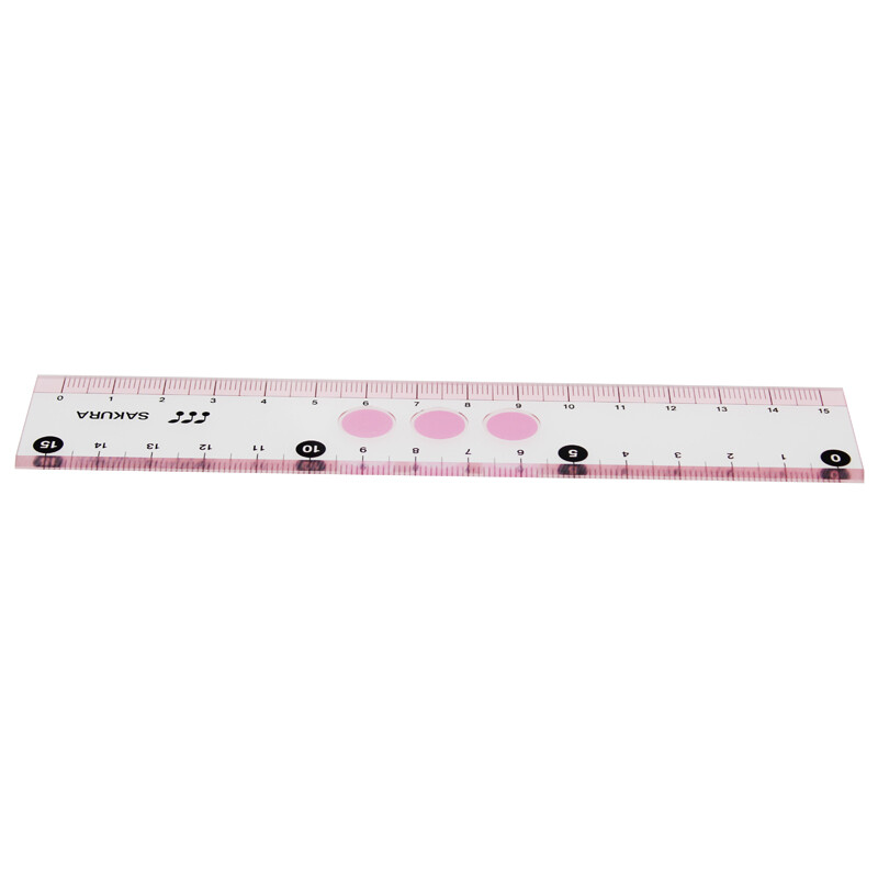 Sakura 15cm ruler (pink) stationery series for primary school students [imported from Japan]