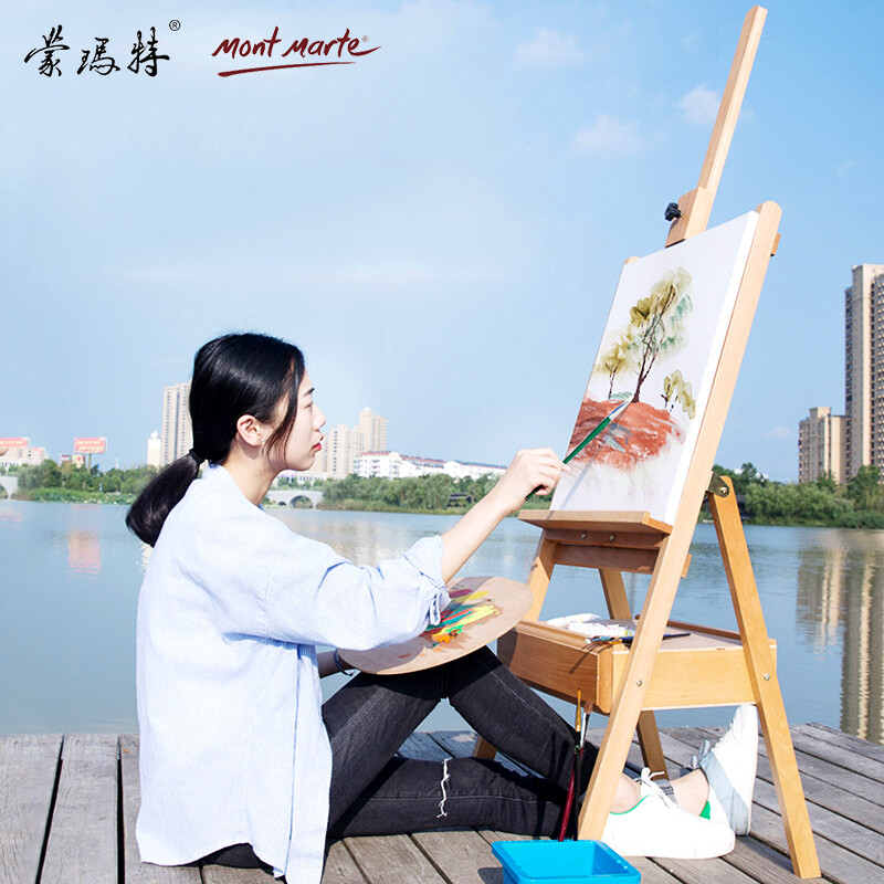 Montmarte, Australia 1.5m beech drawer easel studio sketch easel mea0043