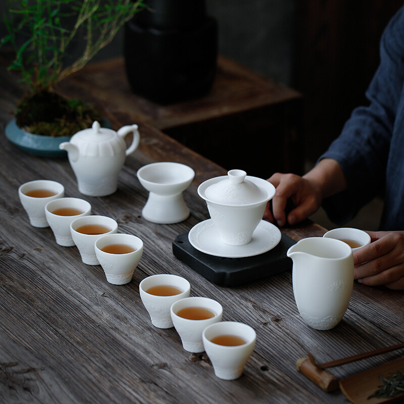 Collection works of Zheng Shaowei, master craftsman of sushi ceramics of sushi ceramics tea set China White Kung Fu tea cup tea set set Jingdong Limited Edition (with collection certificate)