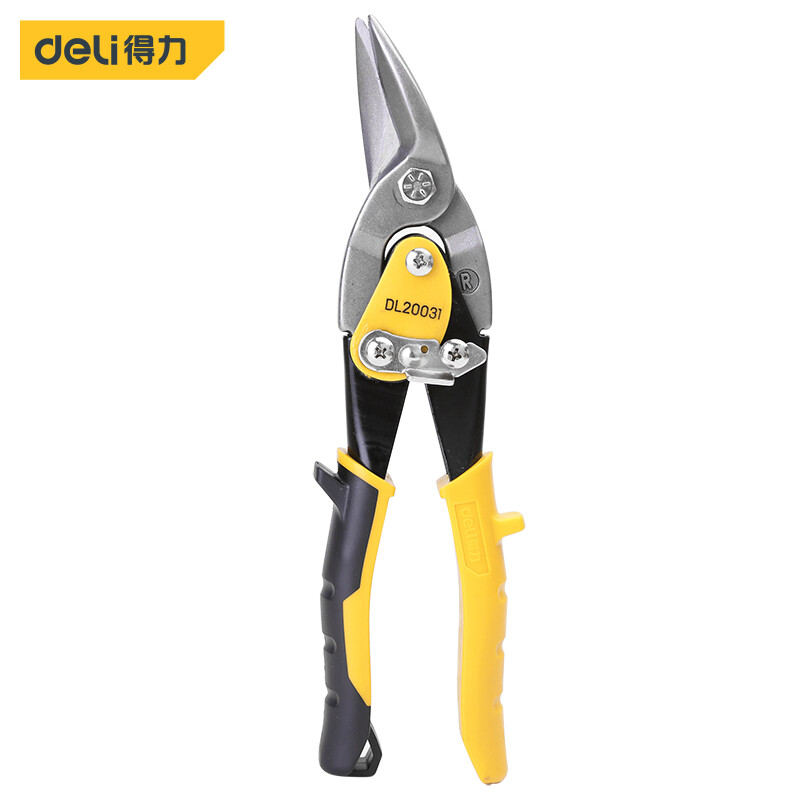 Deli 55 high carbon steel left end aviation scissors stainless steel plate scissors iron sheet scissors 250mm dl20031