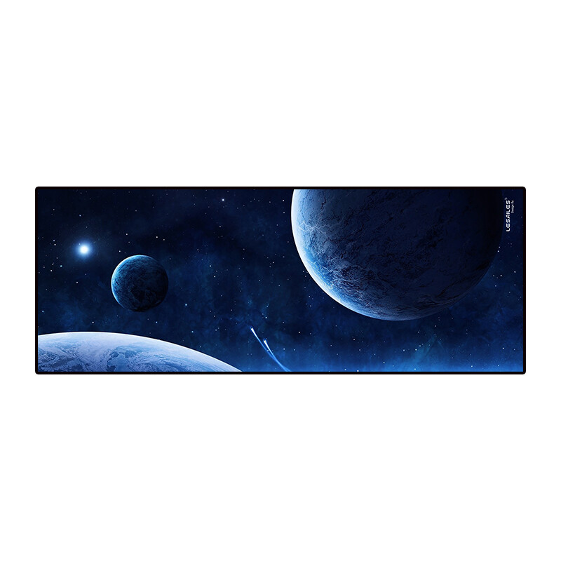 Lesailes mouse pad 800 * 300 * 3 thickened super large computer table pad precision edging steam chicken eating office game mouse pad planet version