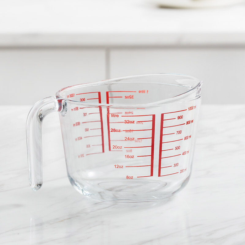 Magic Kitchen Baking tools thickened glass measuring cup cream milk measuring cup with scale household kitchen transparent capacity cup 1000ml