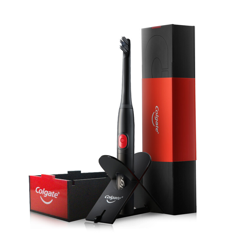 Colgate b150c small black brush adult acoustic electric toothbrush (three-dimensional carbon black, new tooth cleaning technology)