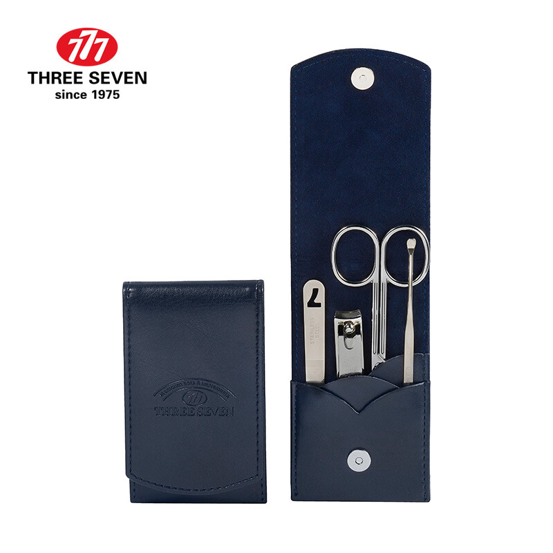 777 (three seven) Nail Clipper Set Nail Clippers grooming beauty care combination 4-piece set nts-6020 ink blue (imported)
