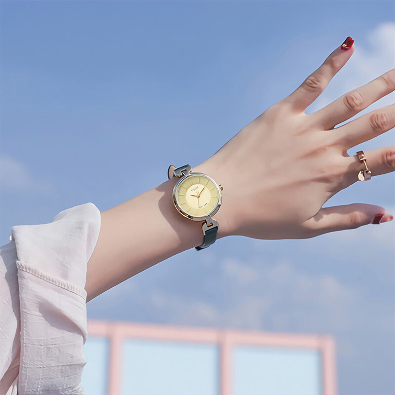 Julius watch women's heart series fashion Korean version trend simple belt women's watch student waterproof women's watch Retro Green ja-864b